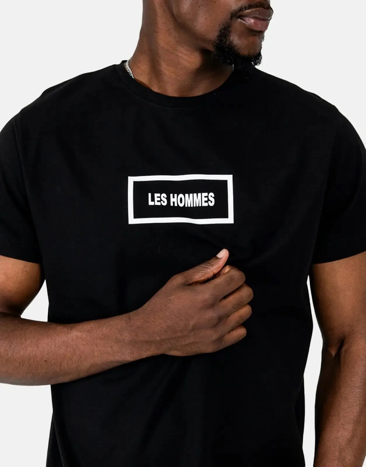 Les Hommes Box Print Black T-Shirt Les Hommes