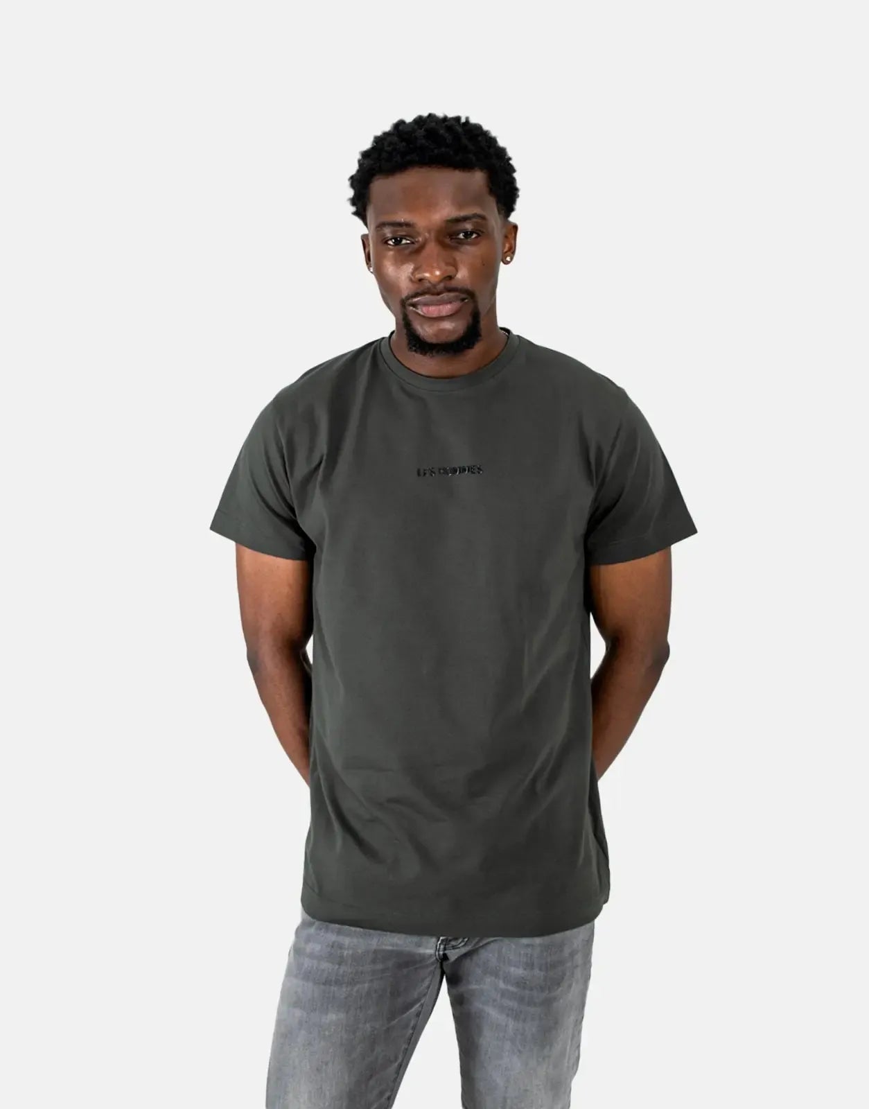 Les Hommes Centre Print Mil Green T-Shirt Les Hommes