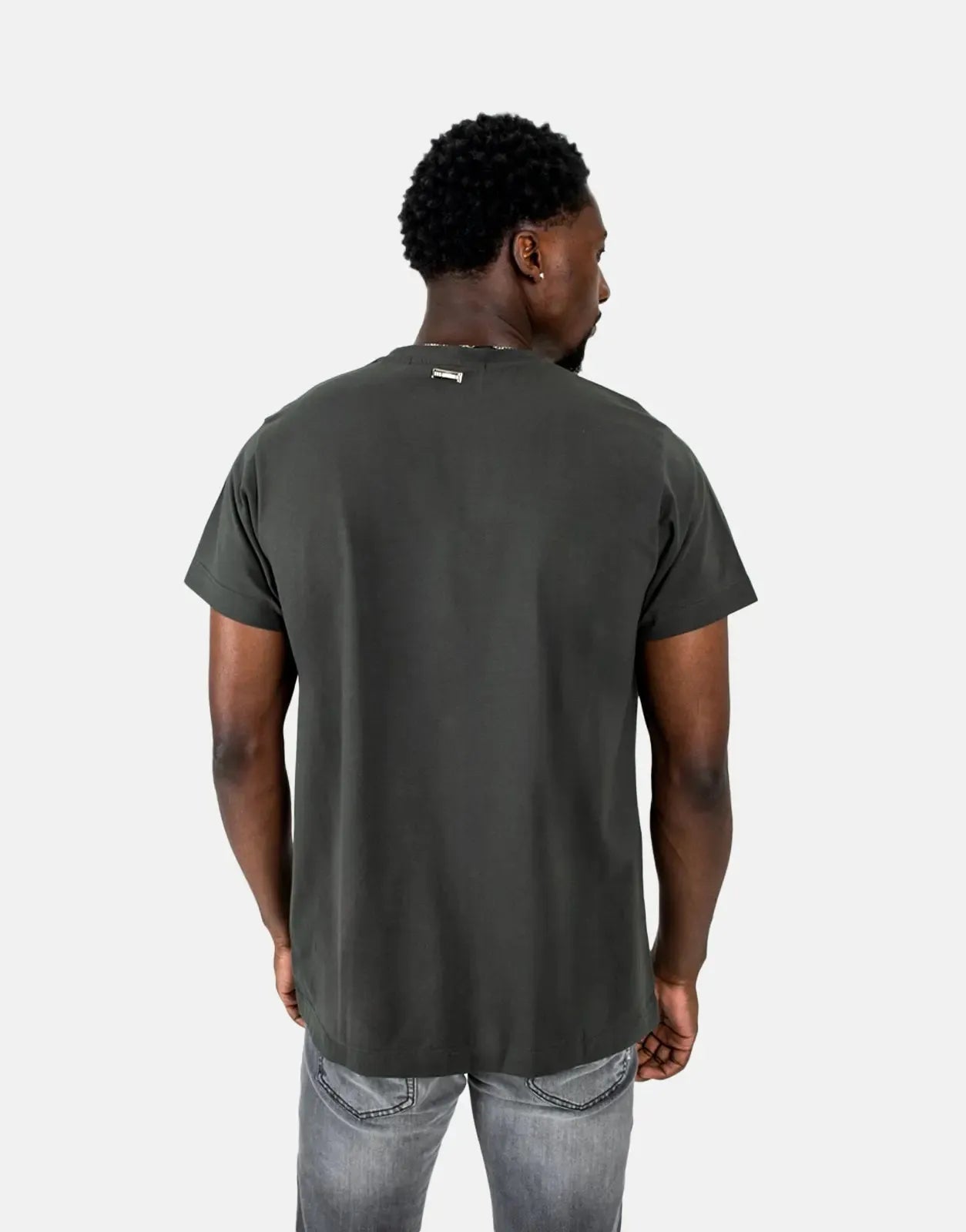 Les Hommes Centre Print Mil Green T-Shirt Les Hommes