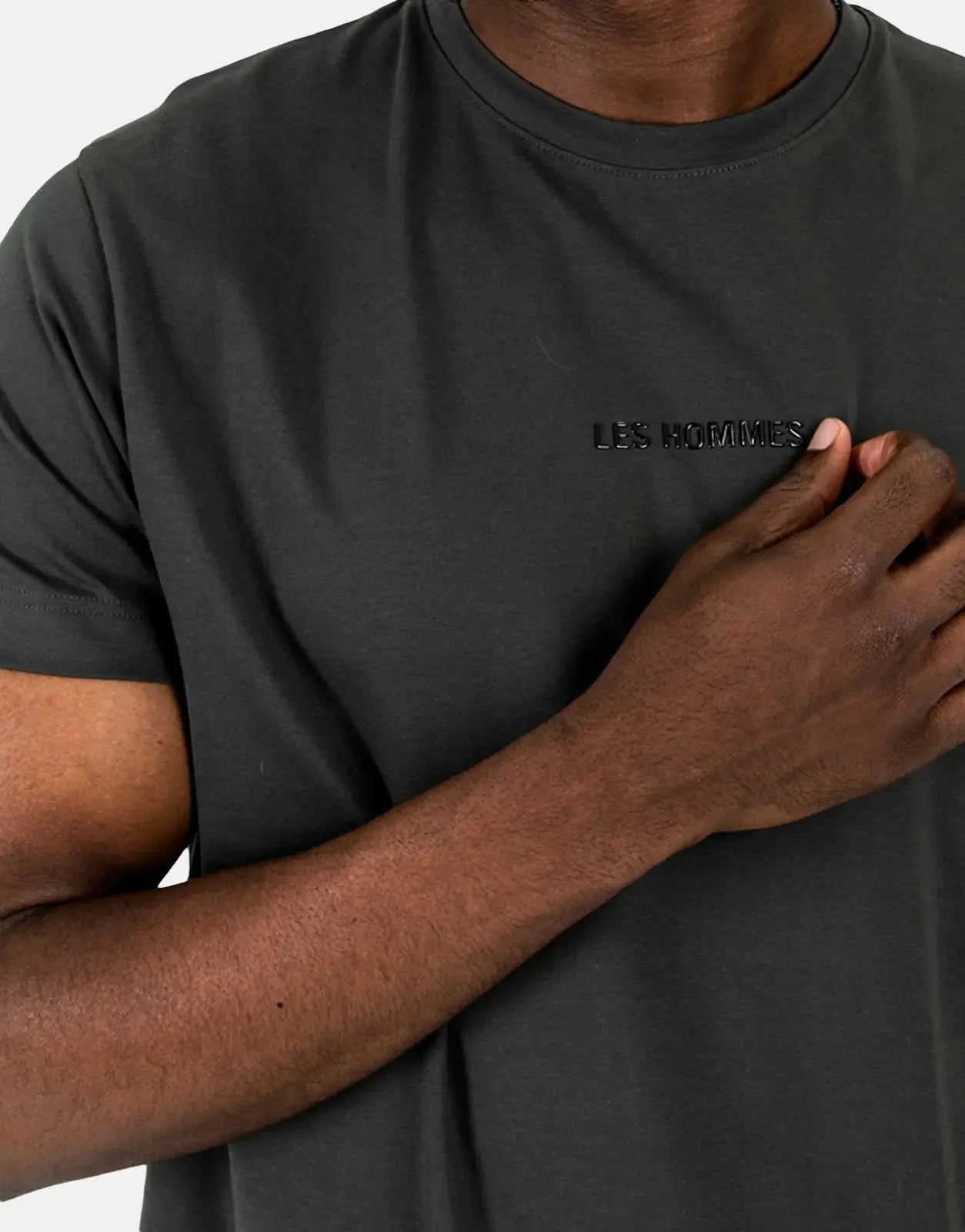 Les Hommes Centre Print Mil Green T-Shirt Les Hommes