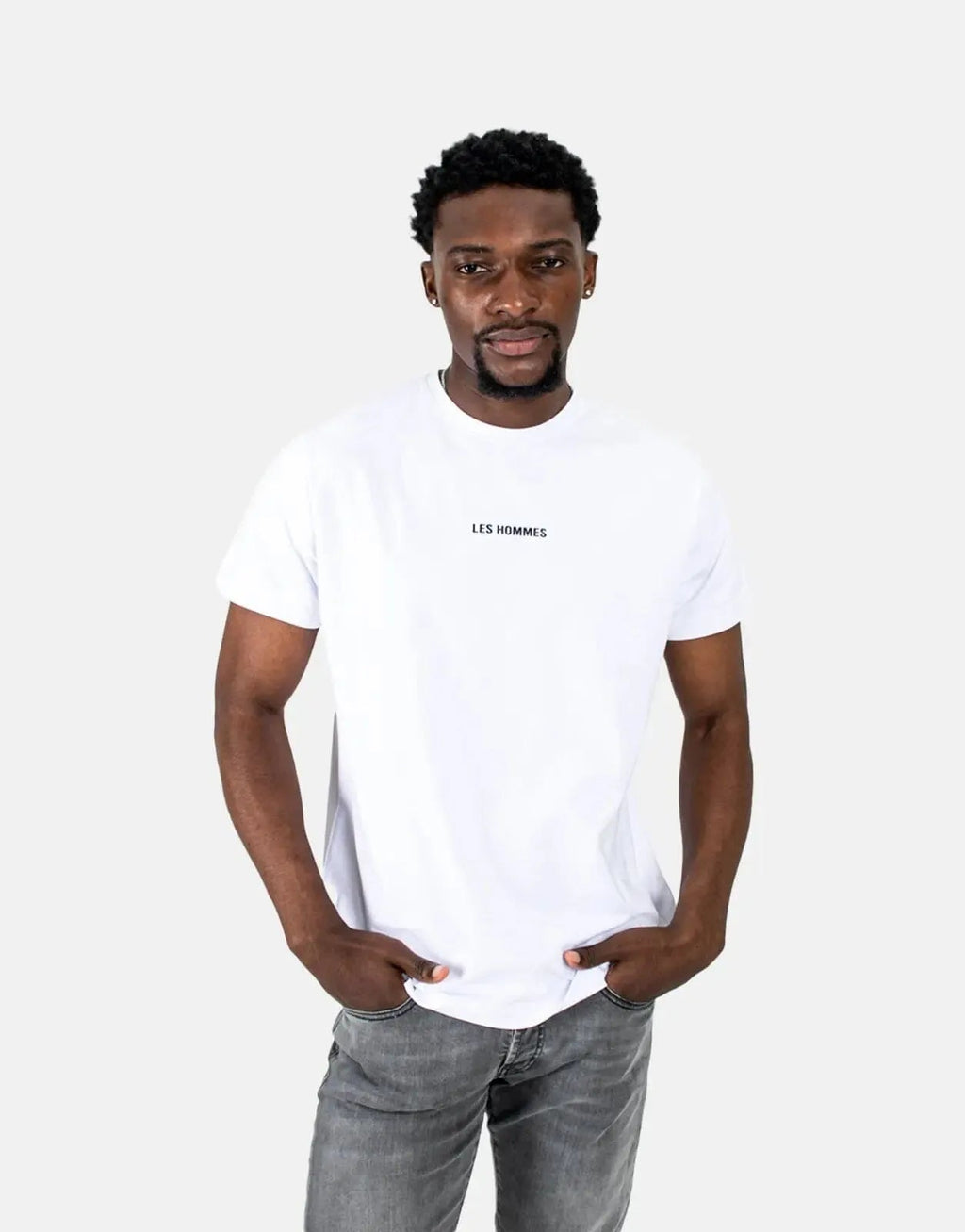 Les Hommes Centre Print White T-Shirt Les Hommes