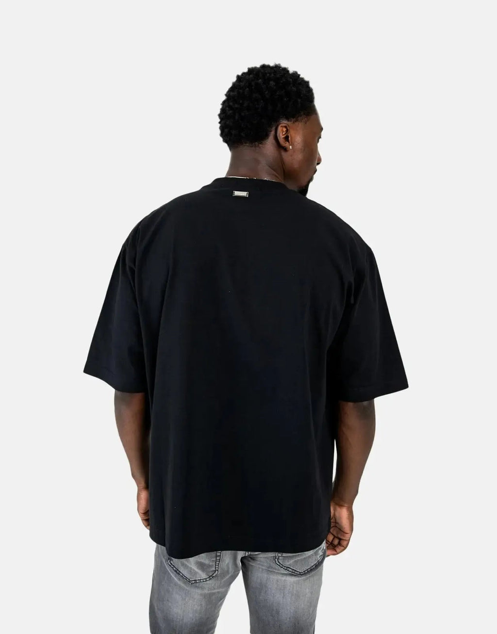 Les Hommes Glitter Print Black T-Shirt Les Hommes