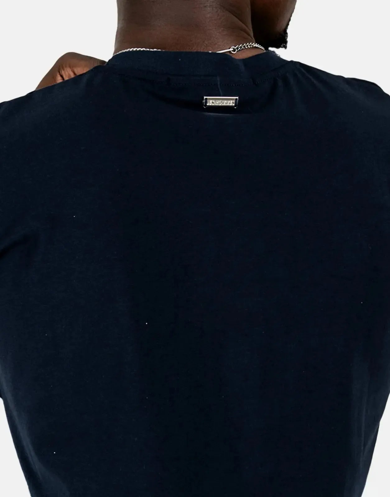 Les Hommes Glitter Print Navy T-Shirt Les Hommes