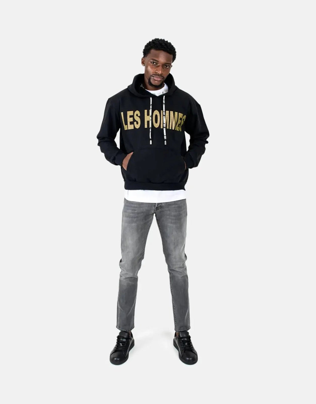 Les Hommes Graphic Black Hoodie Les Hommes