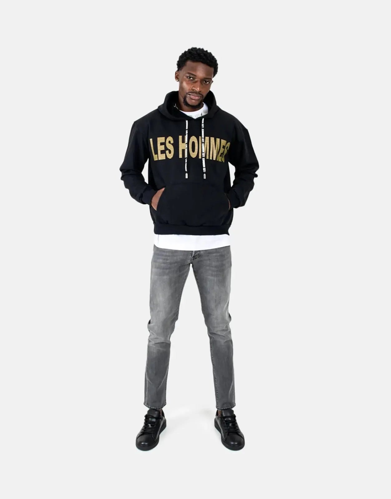 Les Hommes Graphic Black Hoodie Les Hommes