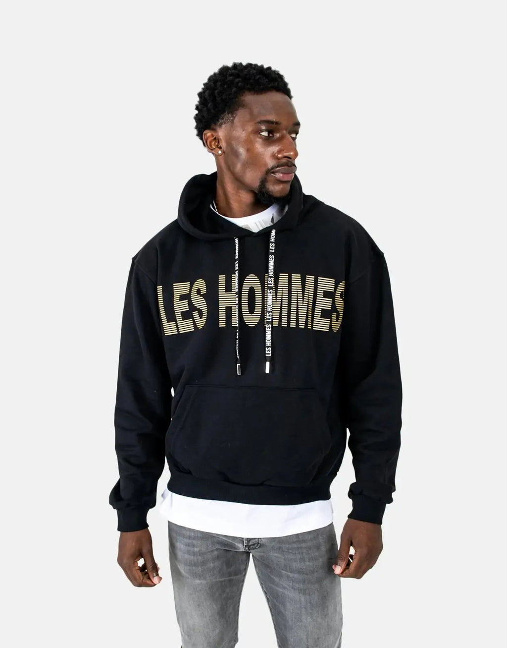Les Hommes Graphic Black Hoodie Les Hommes
