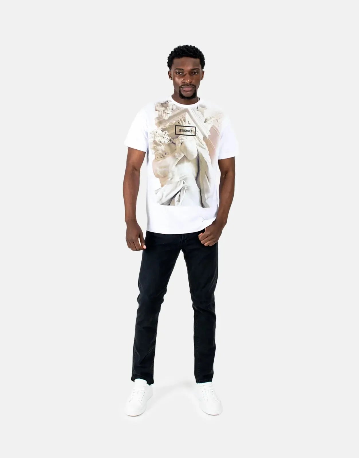 Les Hommes Graphic Print White T-Shirt Les Hommes