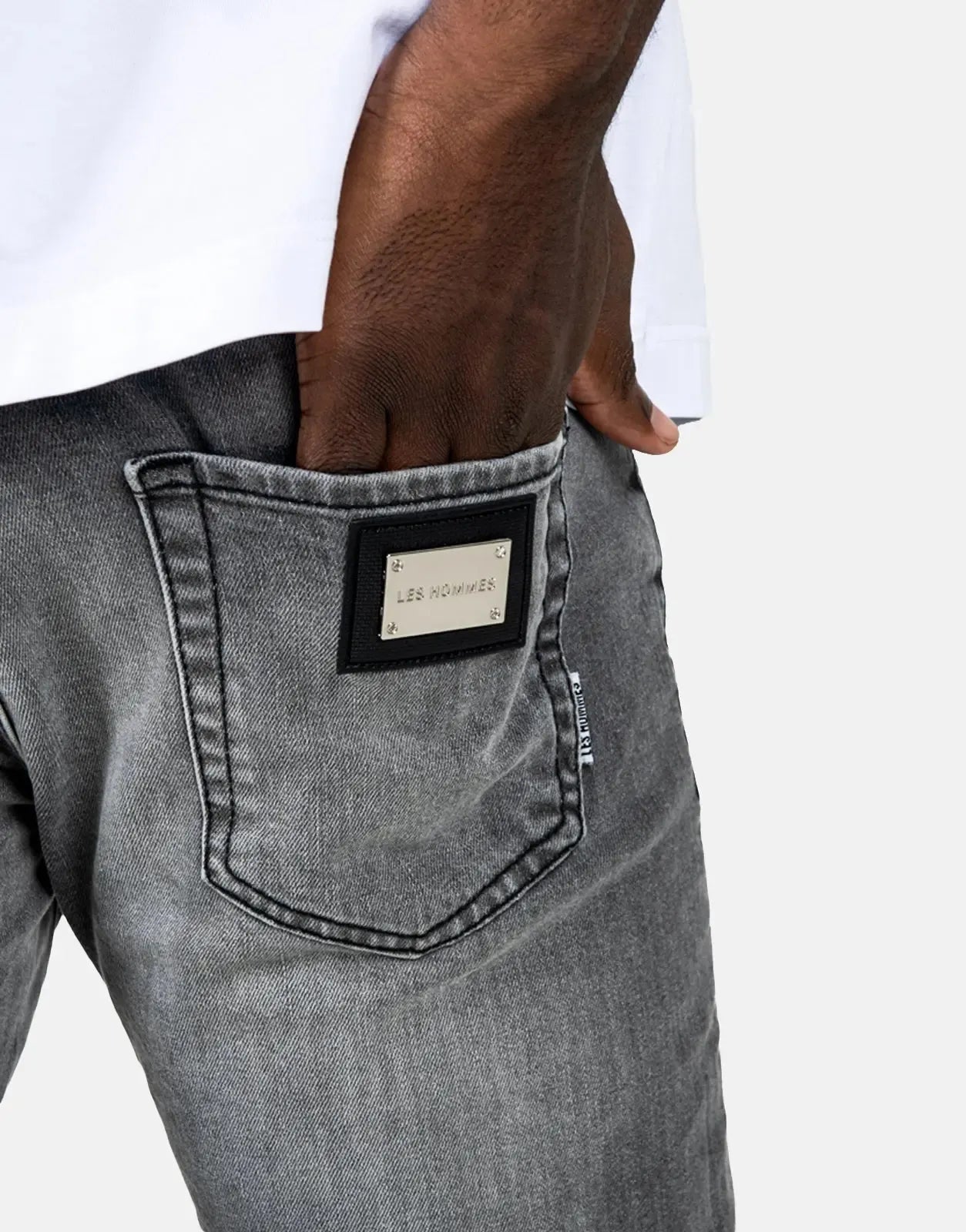Les Hommes Grey Wash Slim Jeans Les Hommes