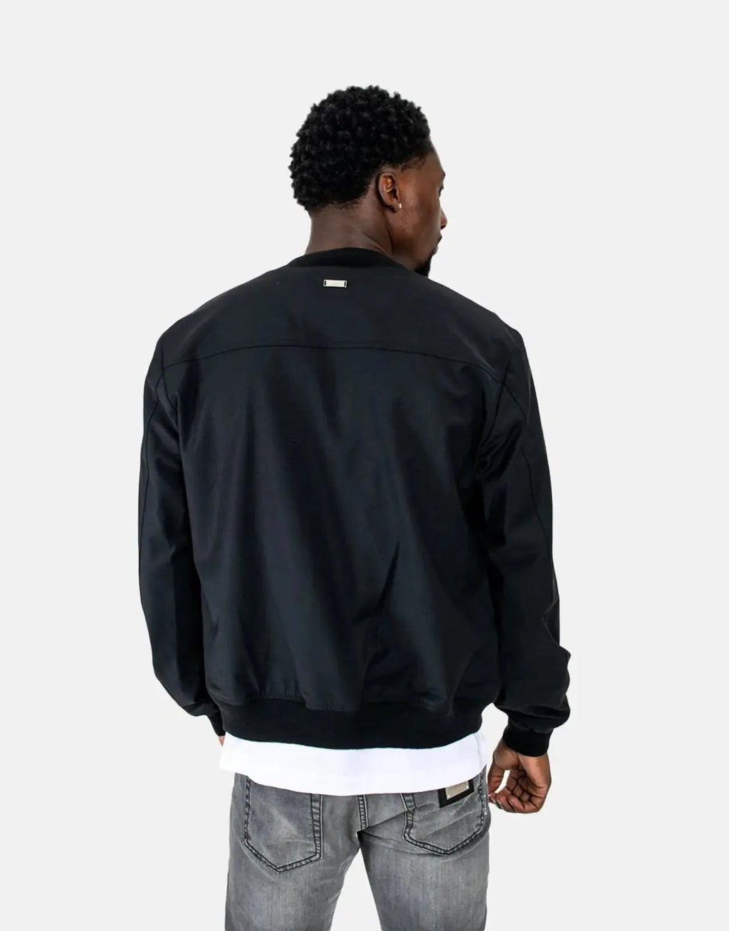 Les Hommes Lightweight Black Bomber Jacket Les Hommes