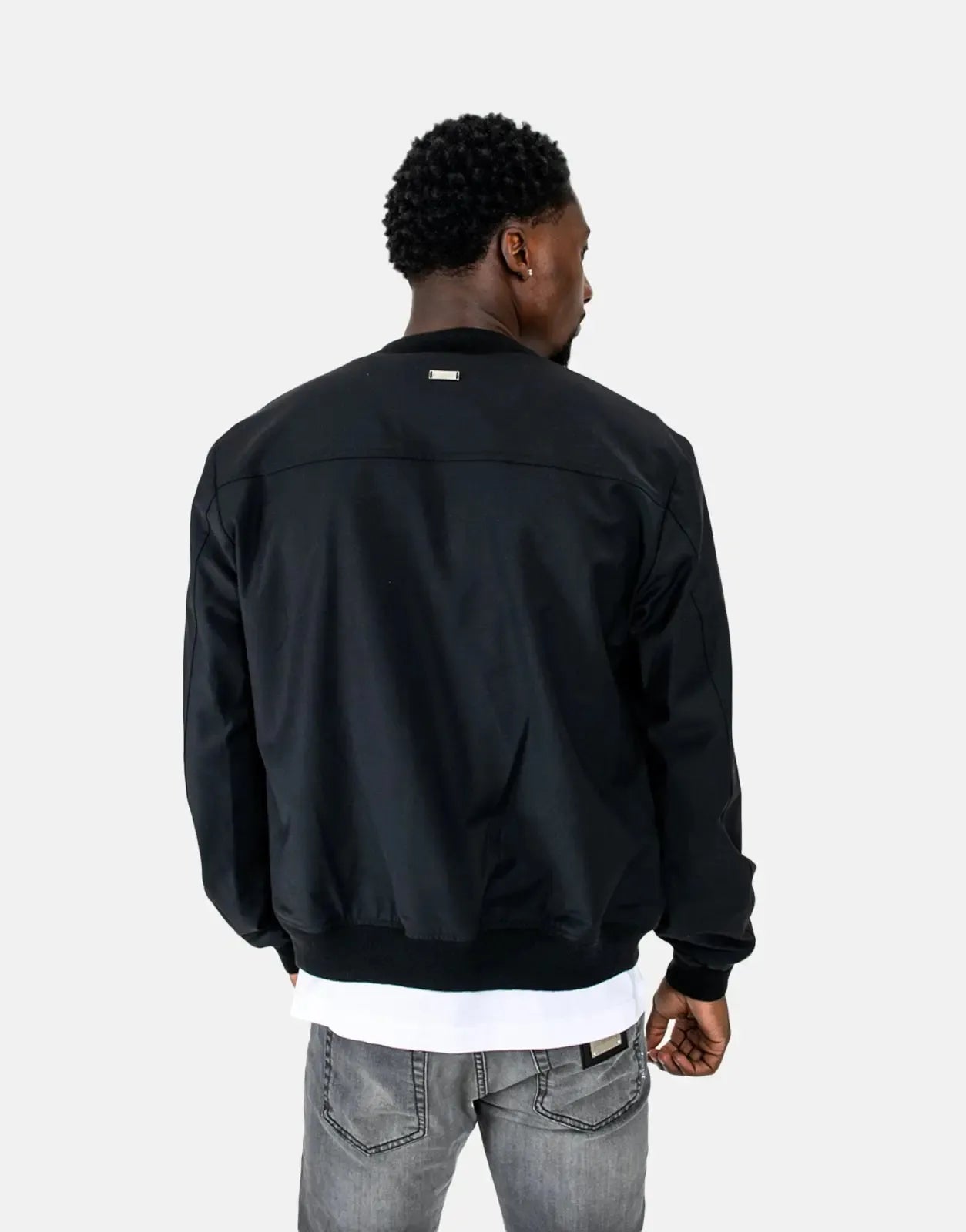 Les Hommes Lightweight Black Bomber Jacket Les Hommes