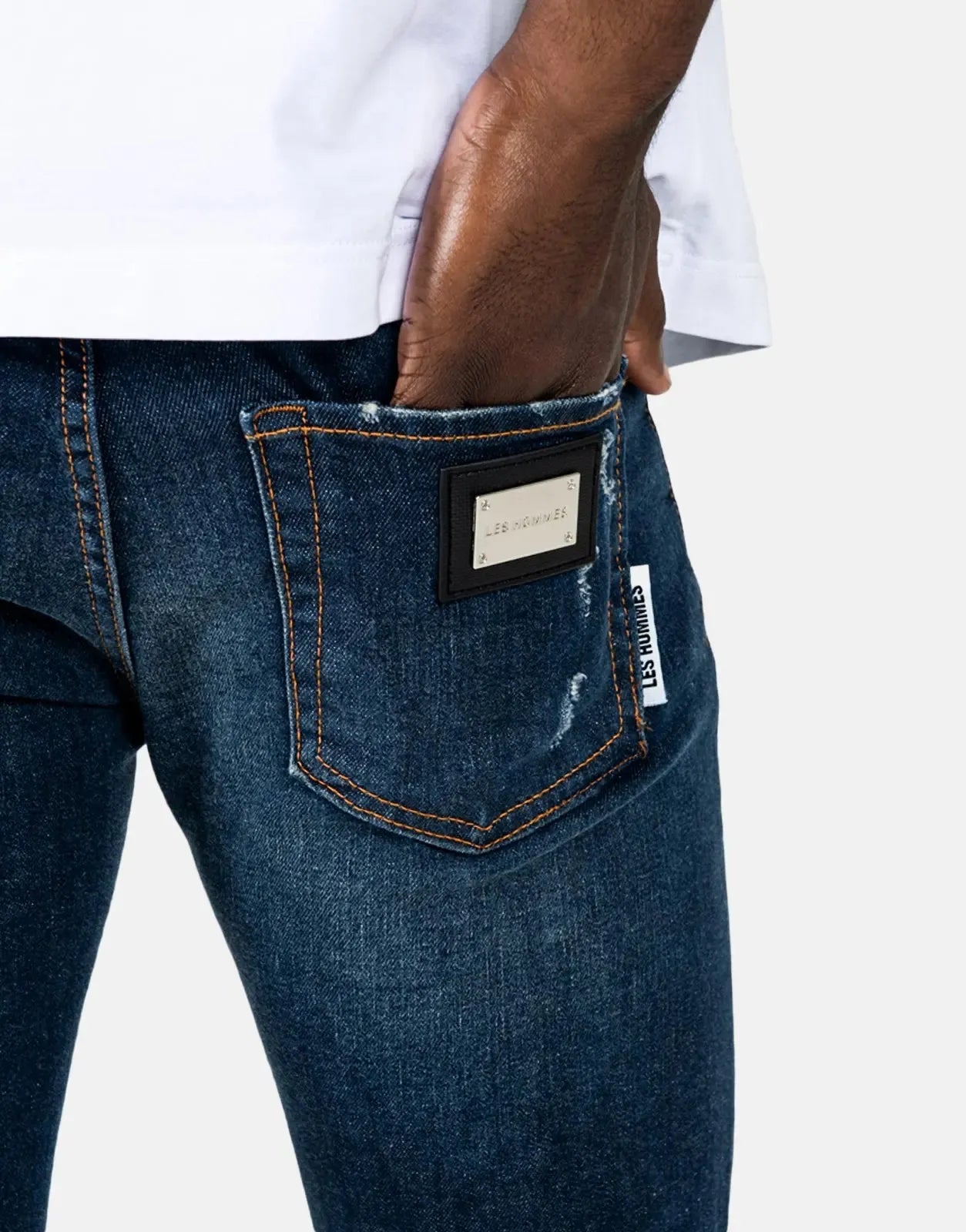 Les Hommes Mid Blue Wash Slim Jeans Les Hommes