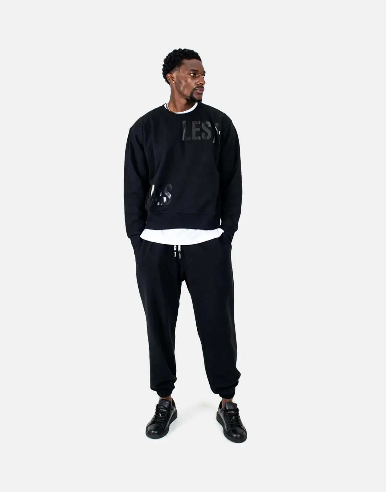 Les Hommes Multi Font Black Sweatshirt Les Hommes