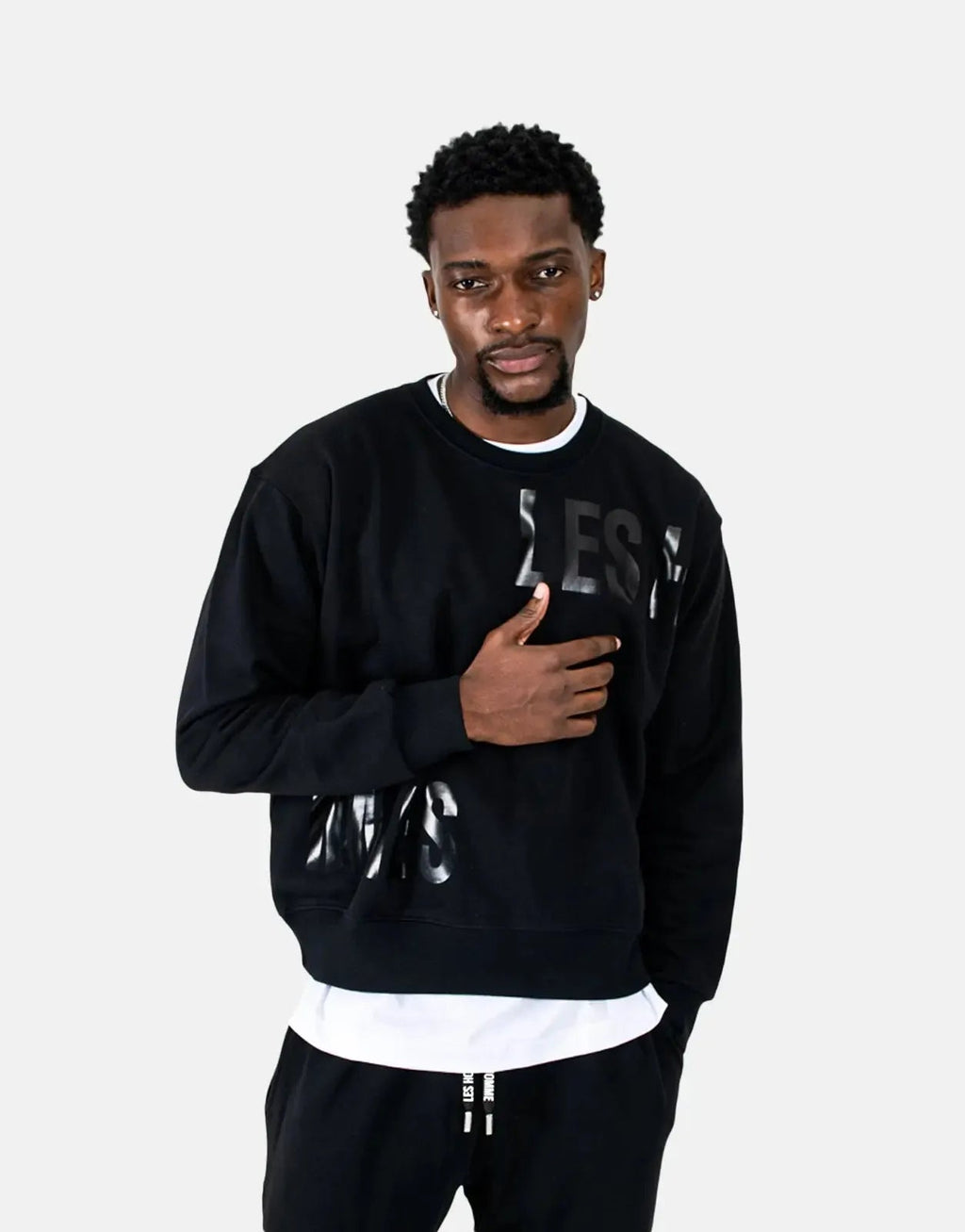 Les Hommes Multi Font Black Sweatshirt Les Hommes