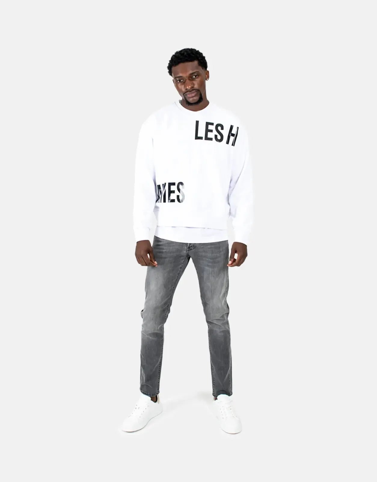 Les Hommes Multi Font White Sweatshirt Les Hommes