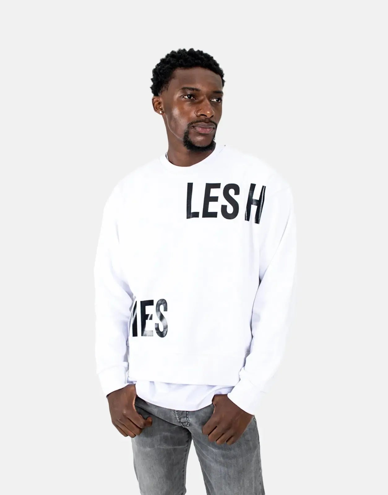 Les Hommes Multi Font White Sweatshirt Les Hommes