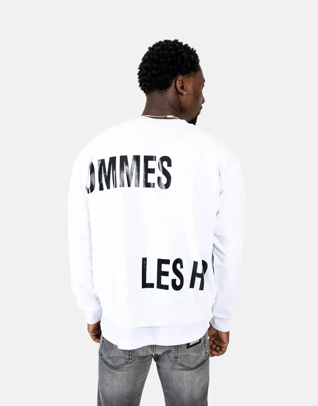 Les Hommes Multi Font White Sweatshirt Les Hommes