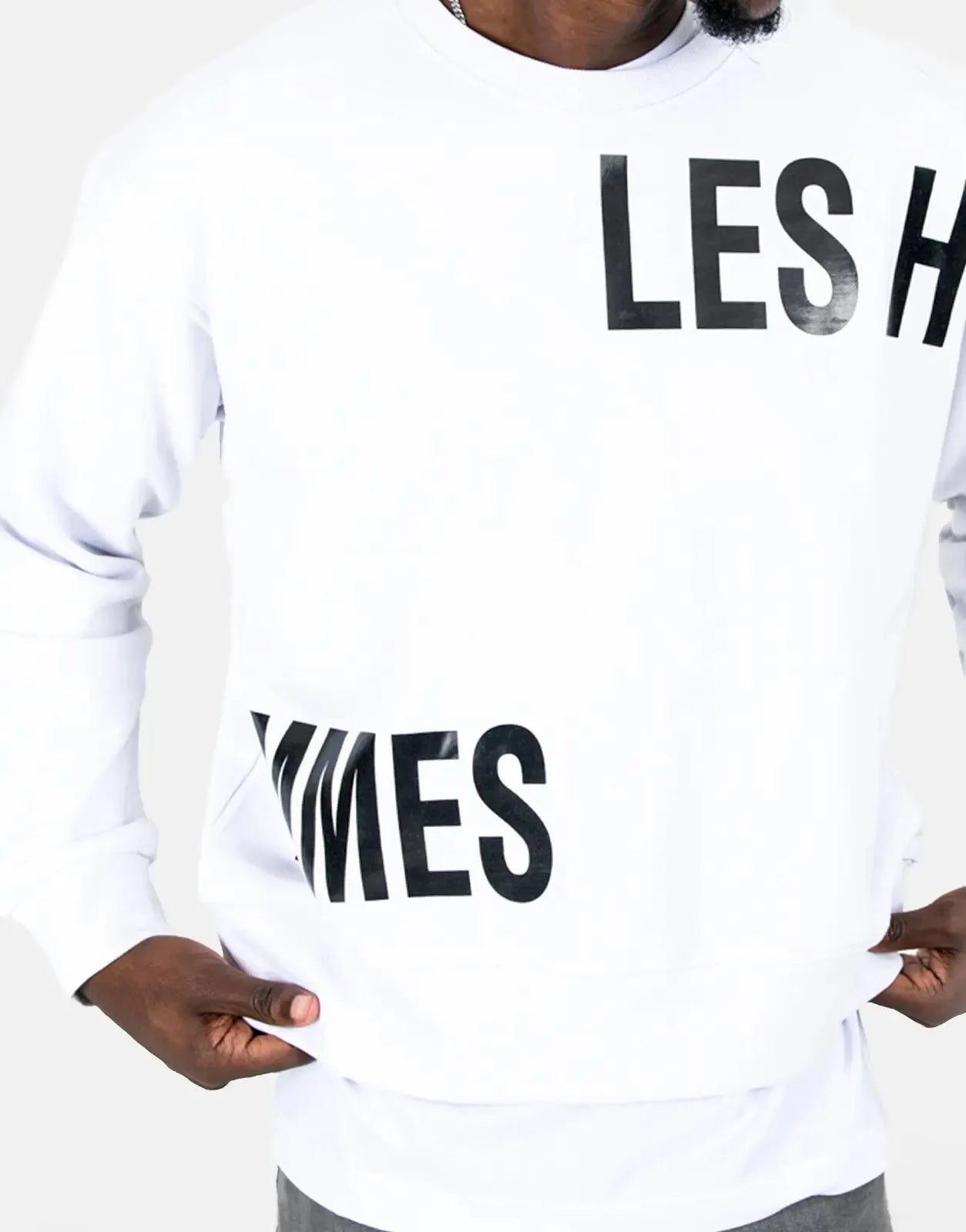 Les Hommes Multi Font White Sweatshirt Les Hommes