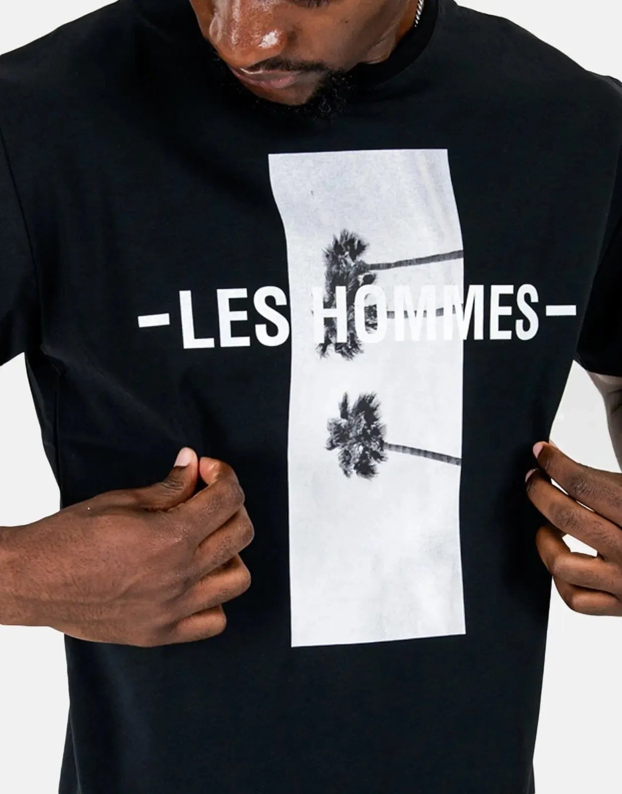Les Hommes Palm Tree Black T-Shirt Les Hommes