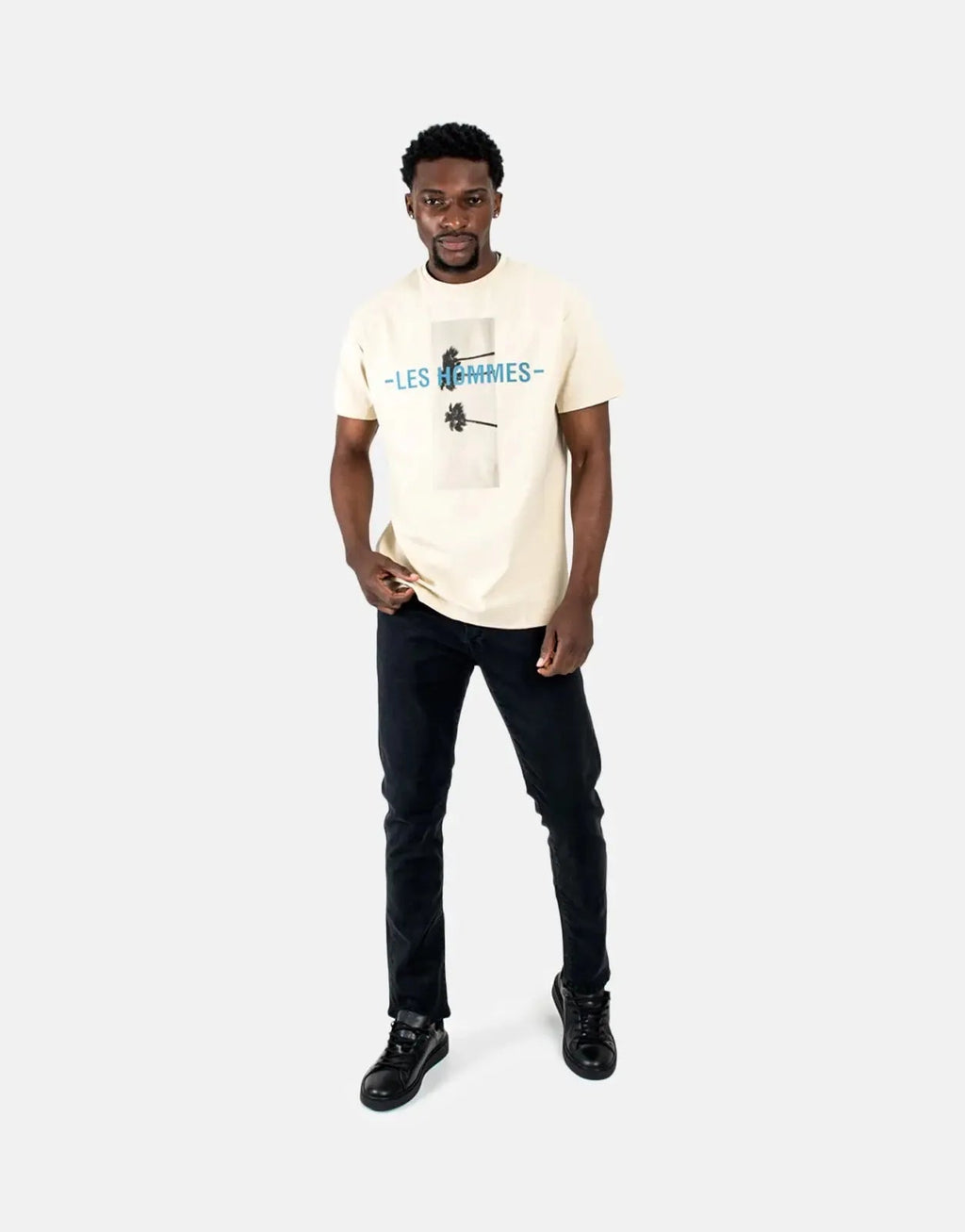 Les Hommes Palm Tree Stone T-Shirt Les Hommes