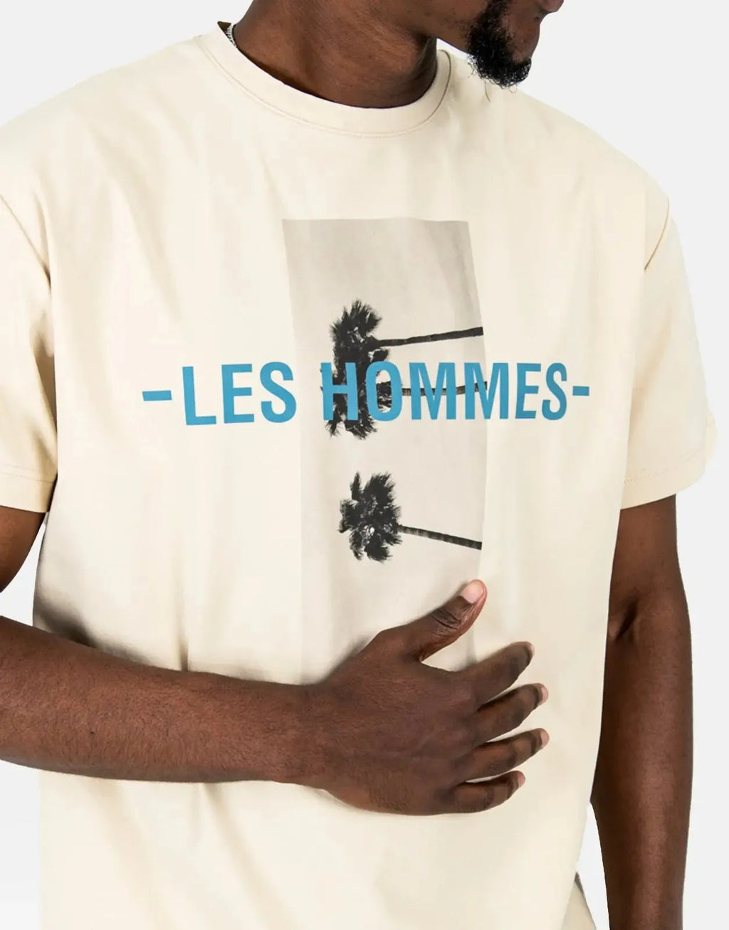 Les Hommes Palm Tree Stone T-Shirt Les Hommes