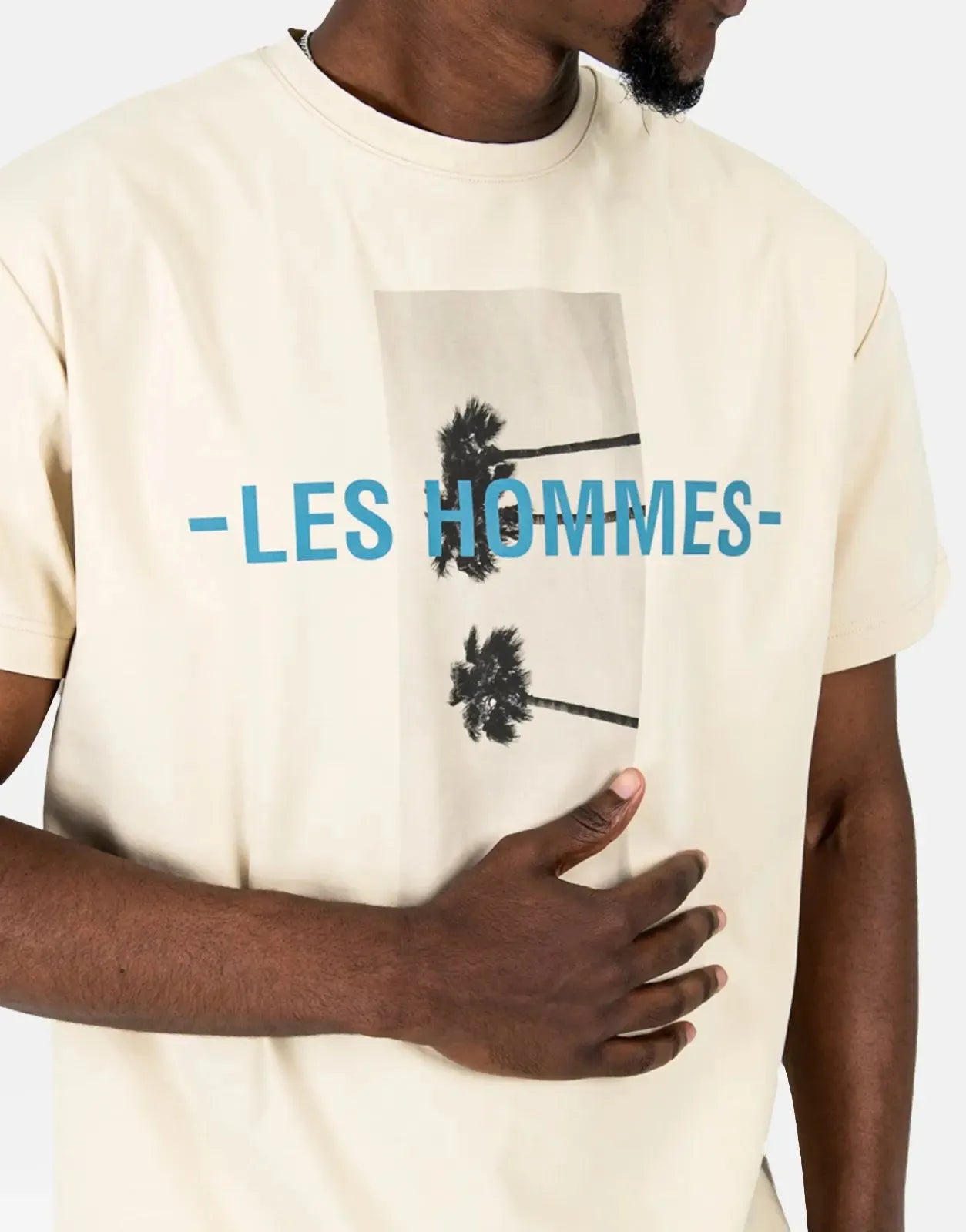 Les Hommes Palm Tree Stone T-Shirt Les Hommes