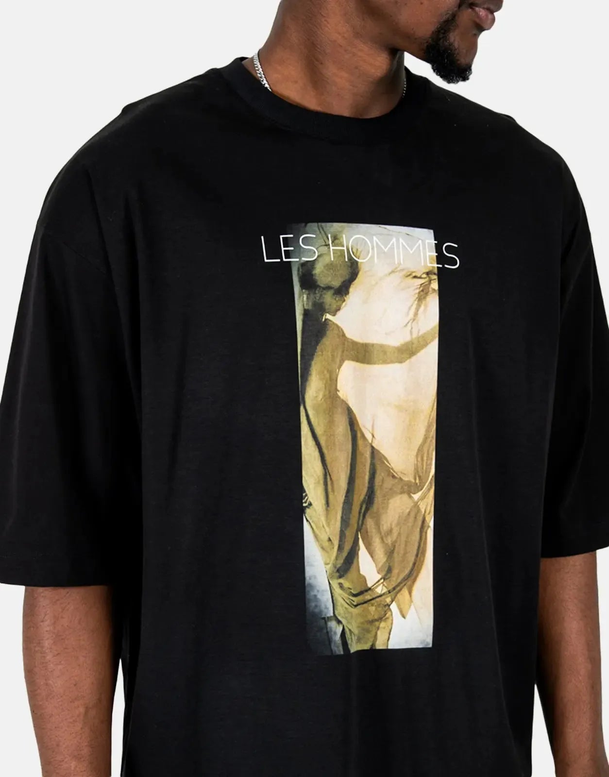 Les Hommes Shadow Graphic Black T-Shirt Les Hommes