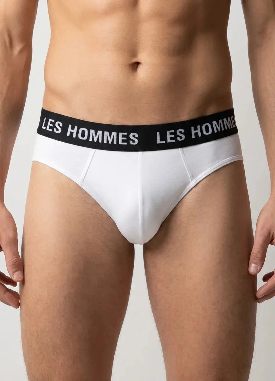 Les Hommes Briefs 2 Pack White Underwear