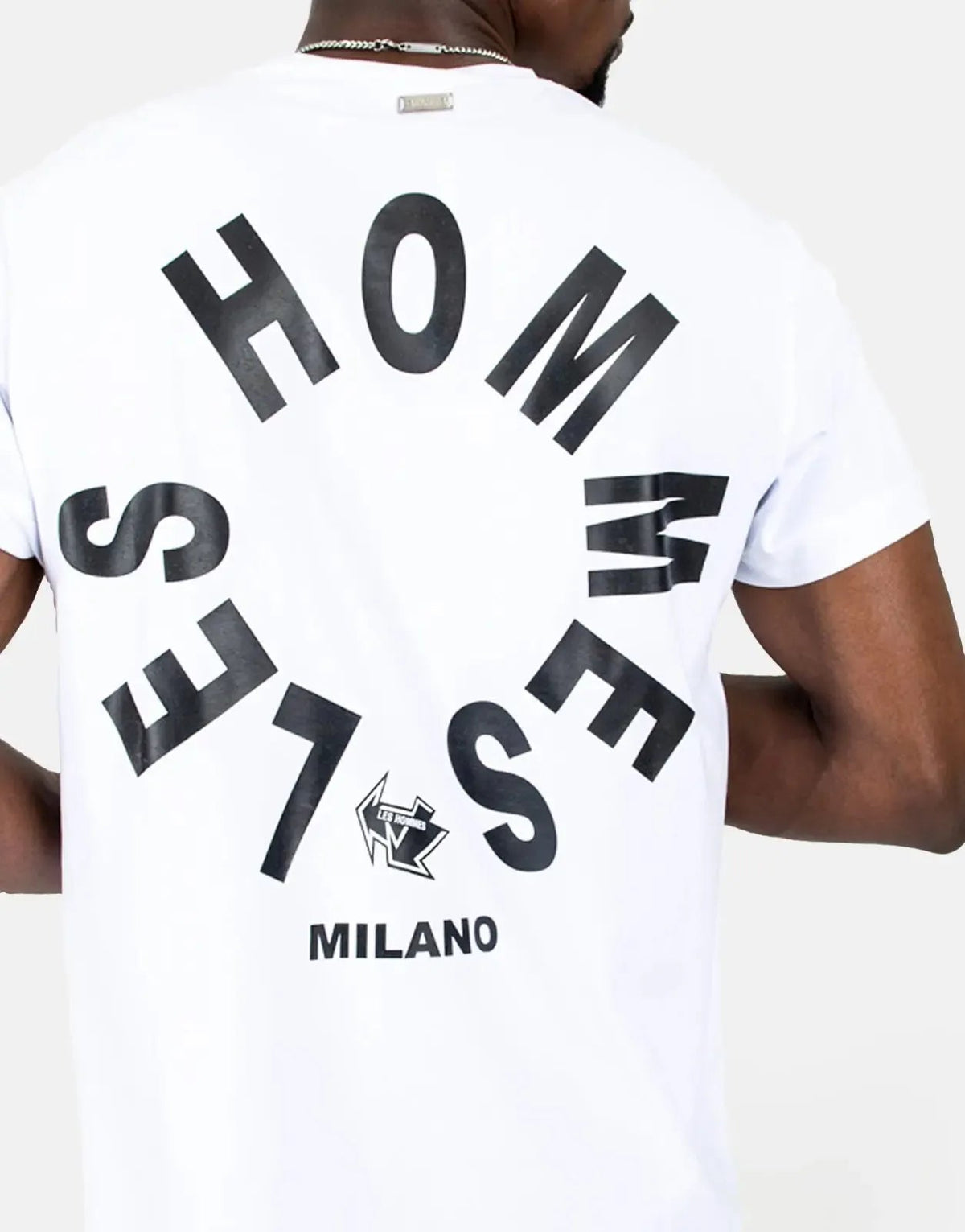 Les Hommes Arrow Back Print White T-Shirt Les Hommes