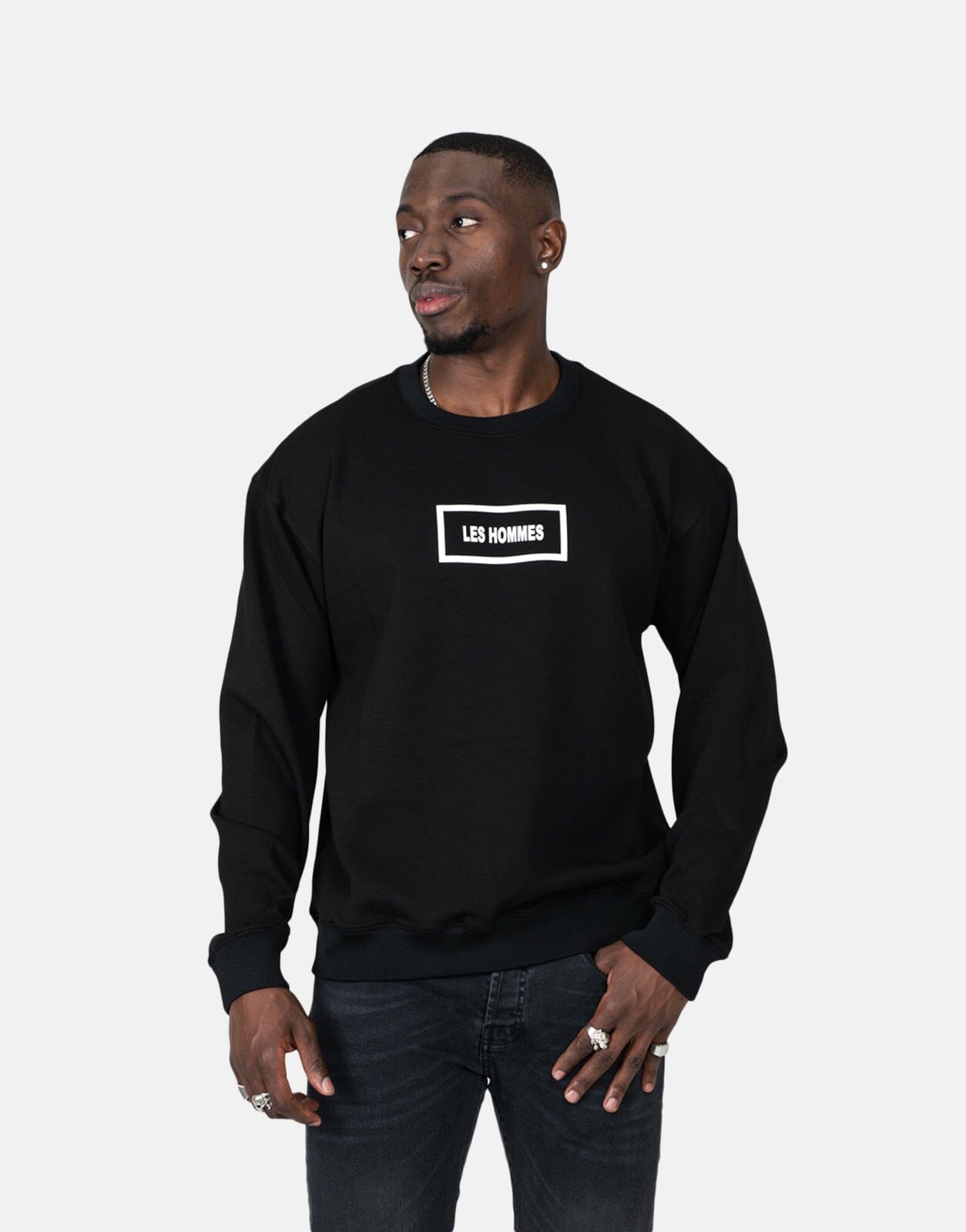 Les Hommes Box Print Black Sweatshirt - Les Hommes