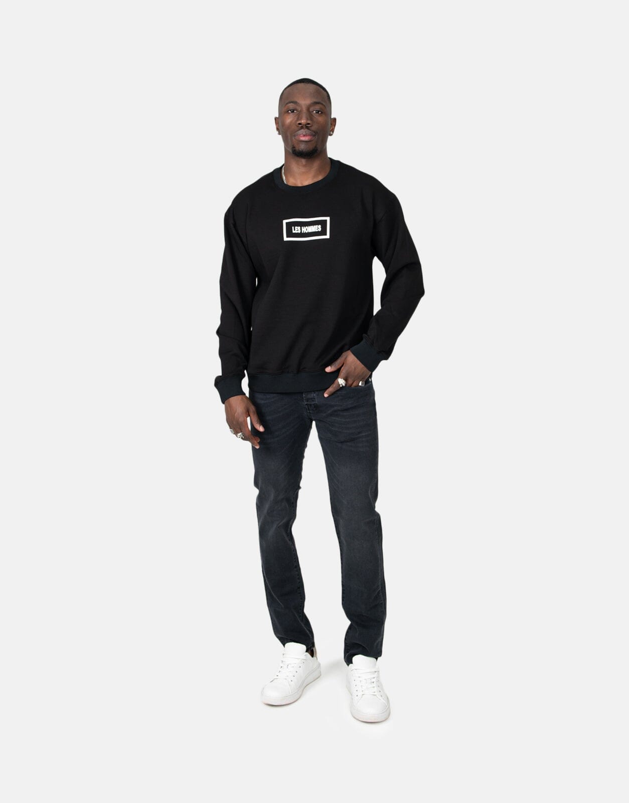 Les Hommes Box Print Black Sweatshirt - Les Hommes