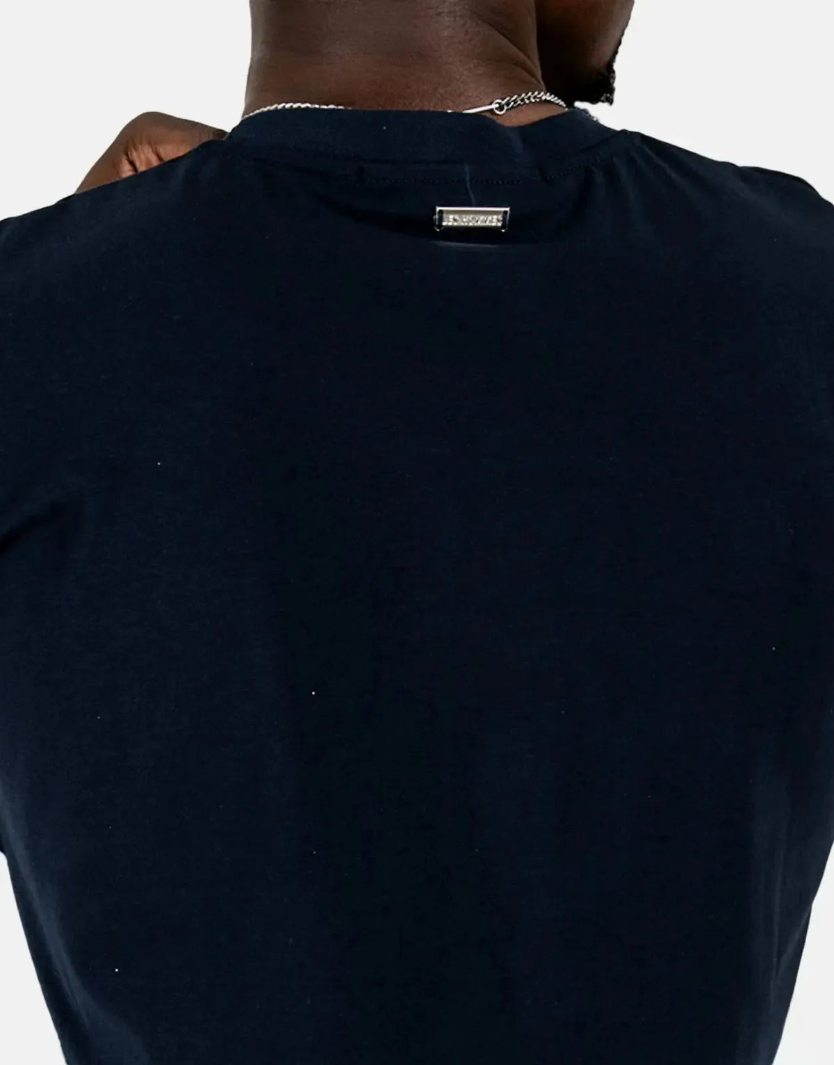 Les Hommes Glitter Print Navy T-Shirt Les Hommes