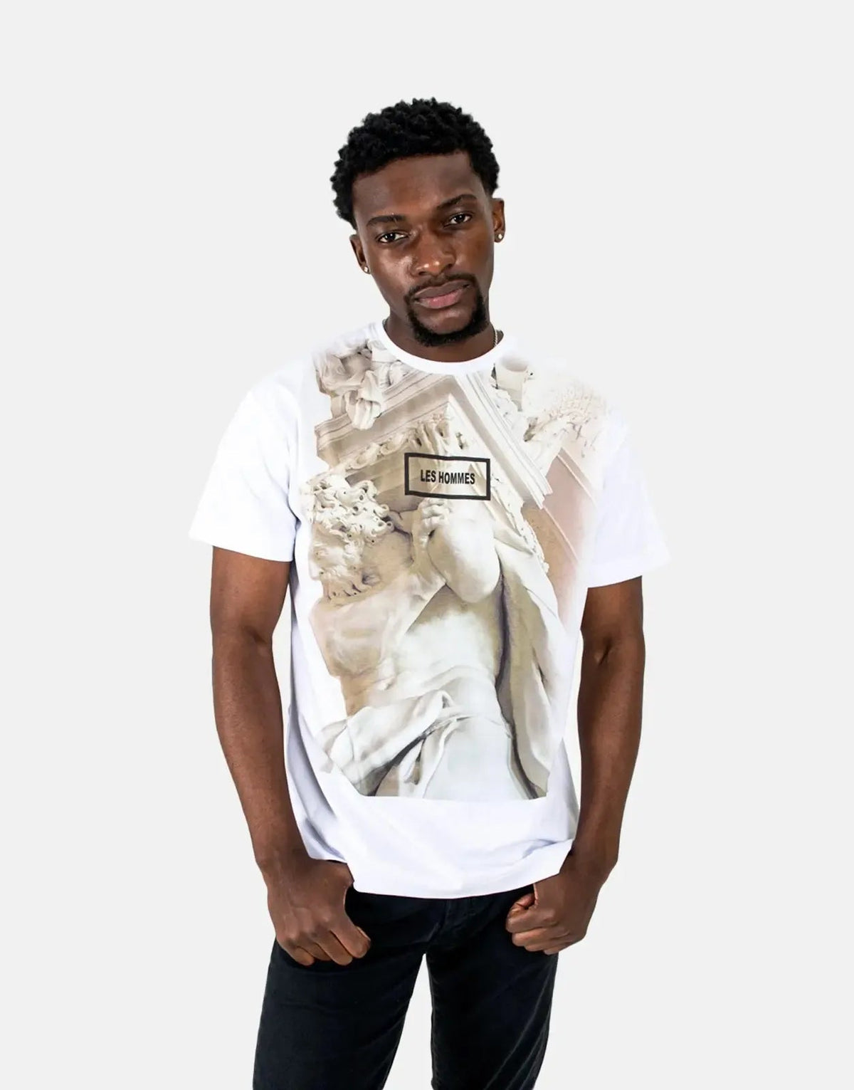 Les Hommes Graphic Print White T-Shirt Les Hommes