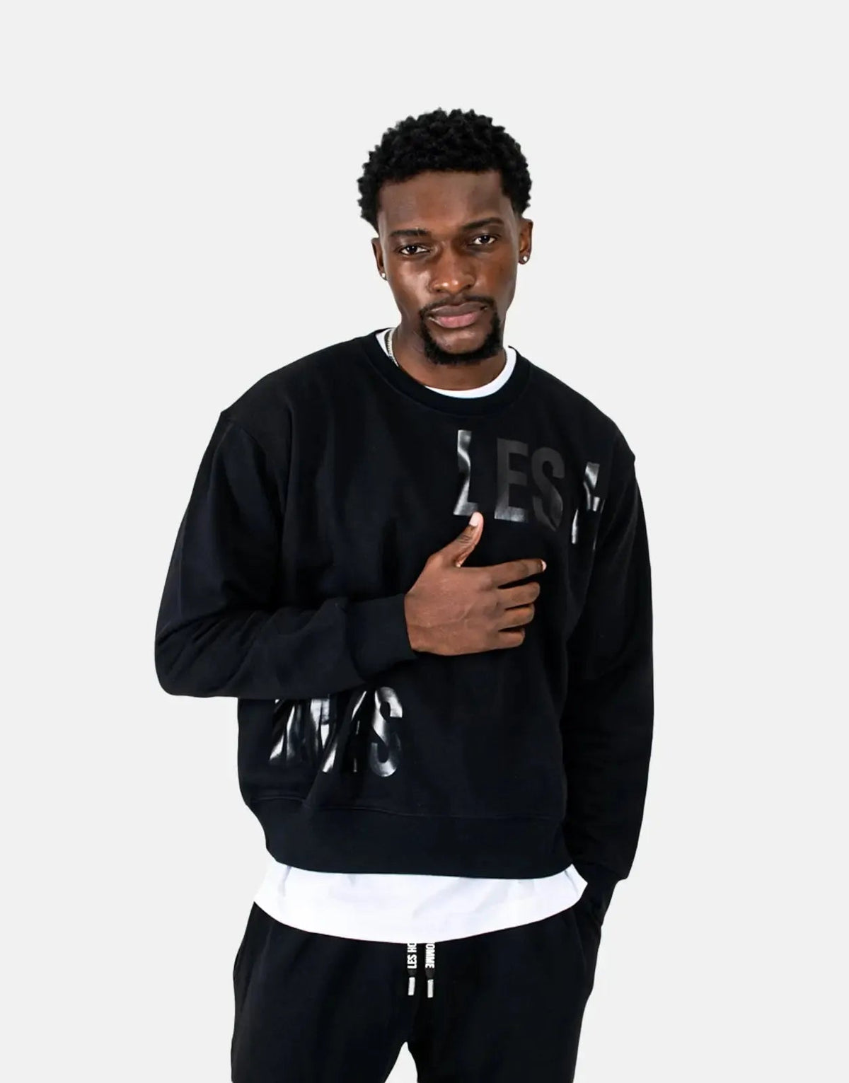 Les Hommes Multi Font Black Sweatshirt Les Hommes