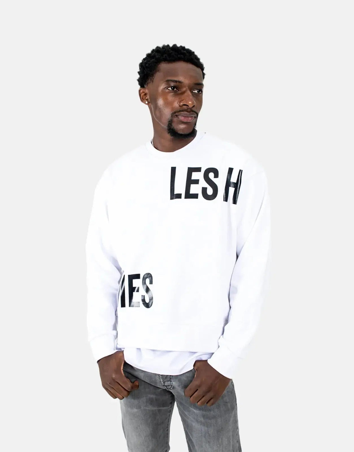 Les Hommes Multi Font White Sweatshirt Les Hommes