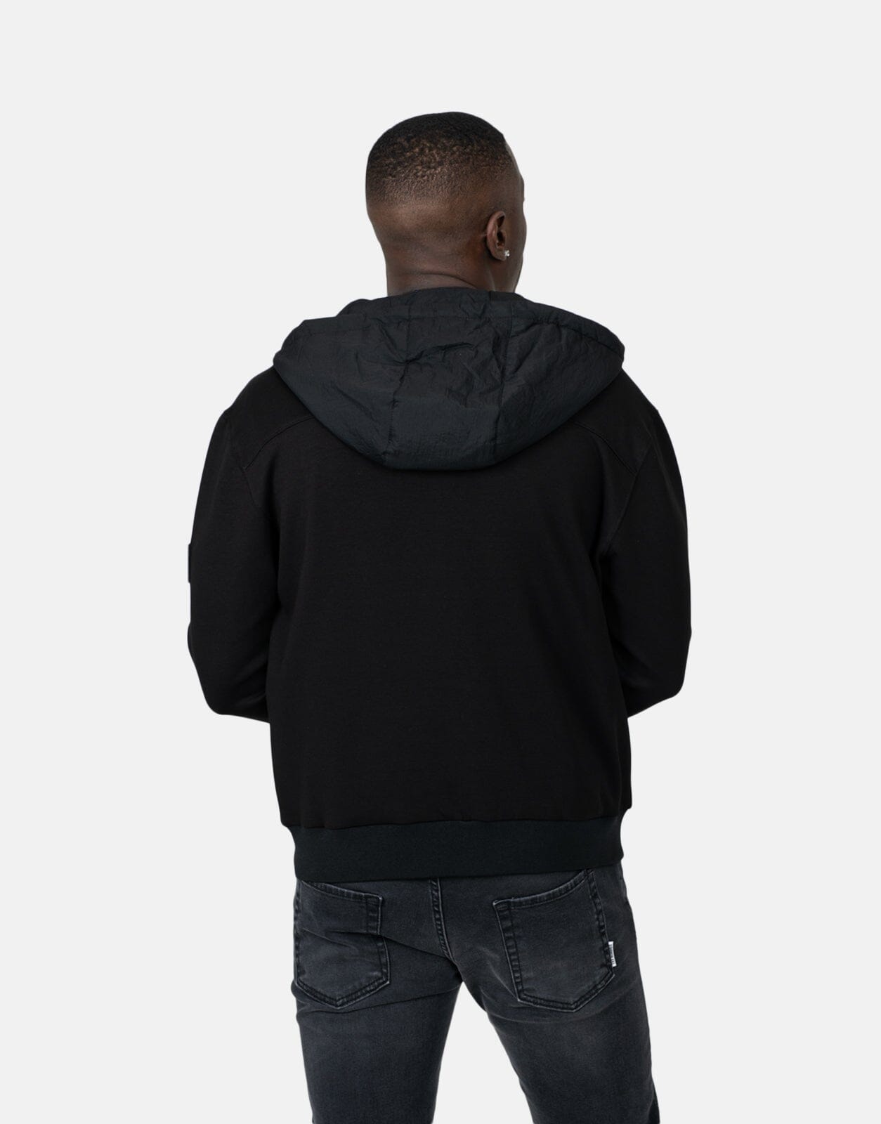 Les Hommes Nylon Crickle Black Jacket - Les Hommes