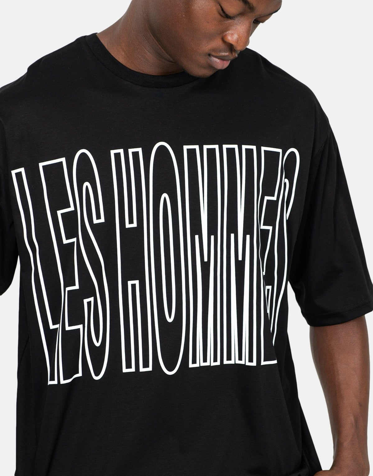 Les Hommes Overoutline Black T-Shirt - Les Hommes