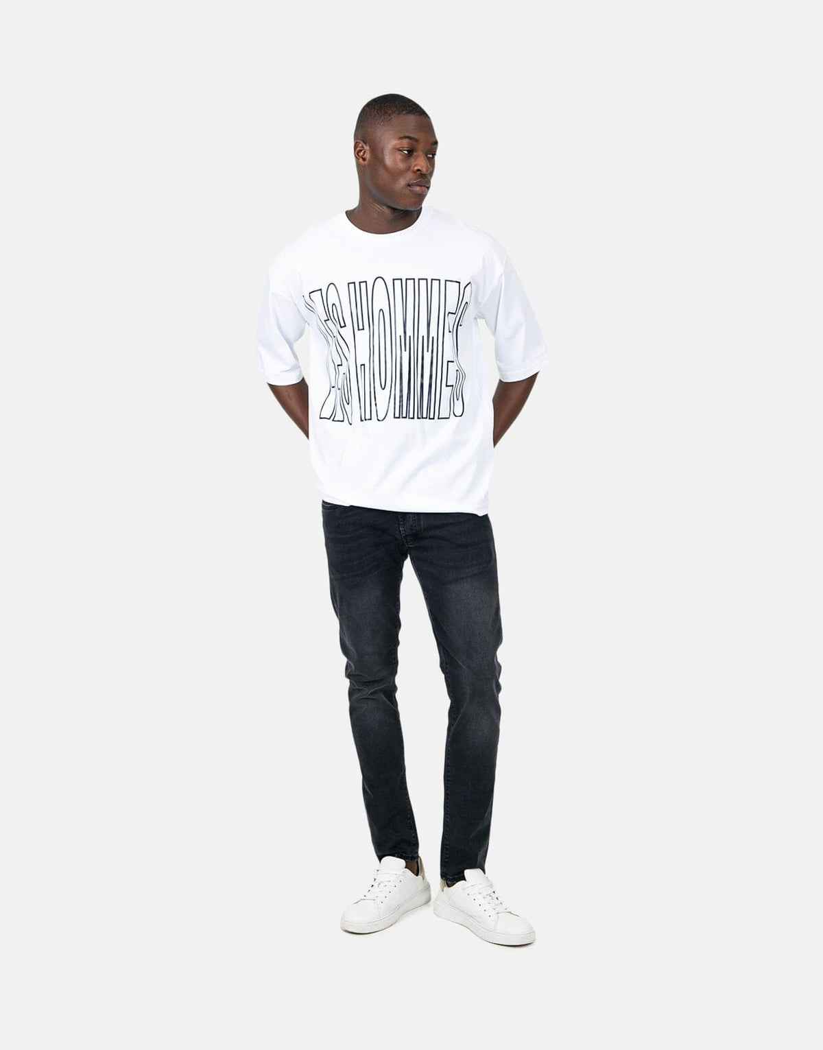 Les Hommes Overoutline White T-Shirt - Les Hommes