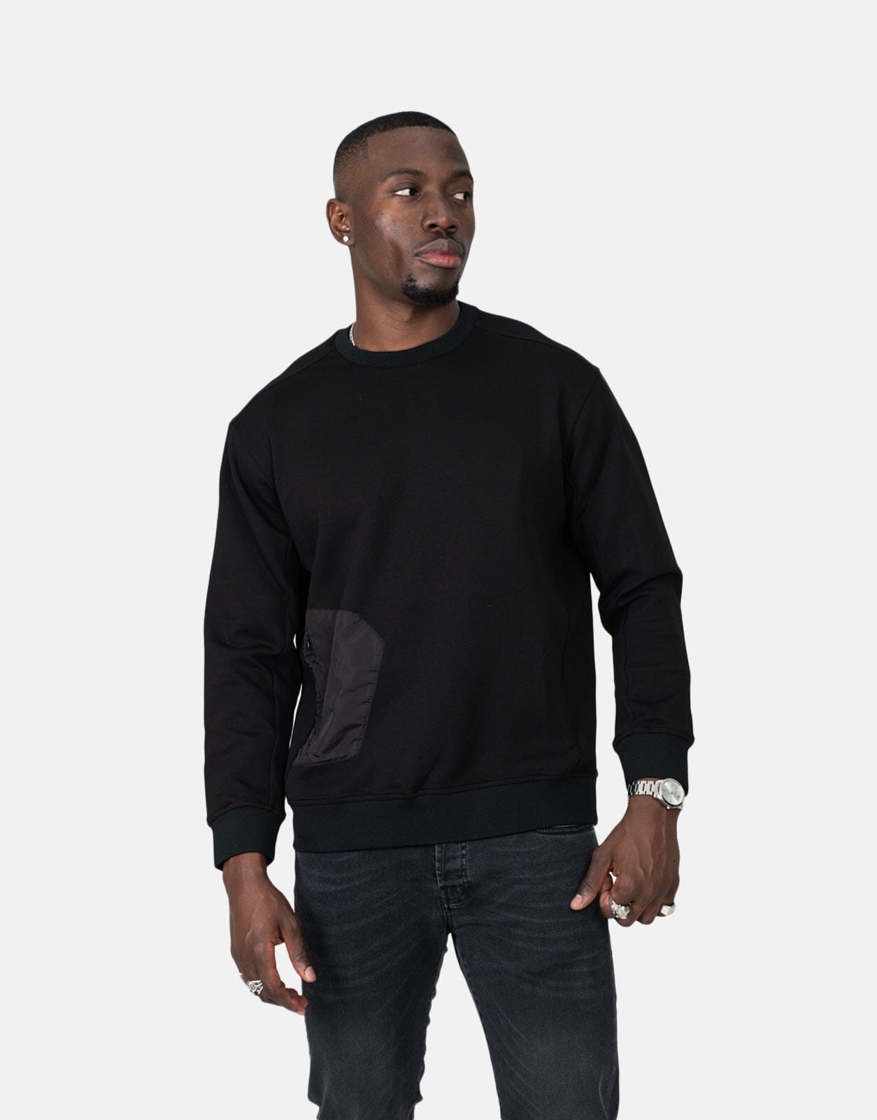 Les Hommes Zip Pocket Black Sweatshirt - Les Hommes
