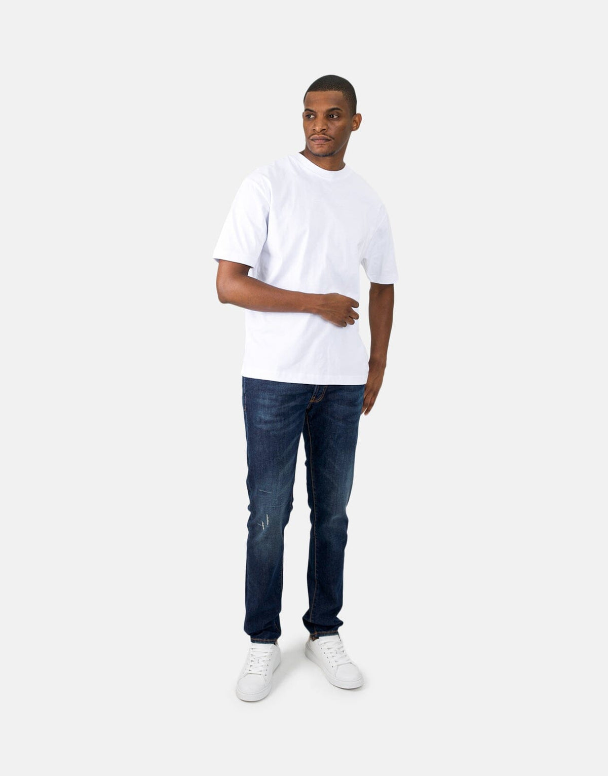 Les Hommes Black Label Back Insert White T-Shirt - Les Hommes