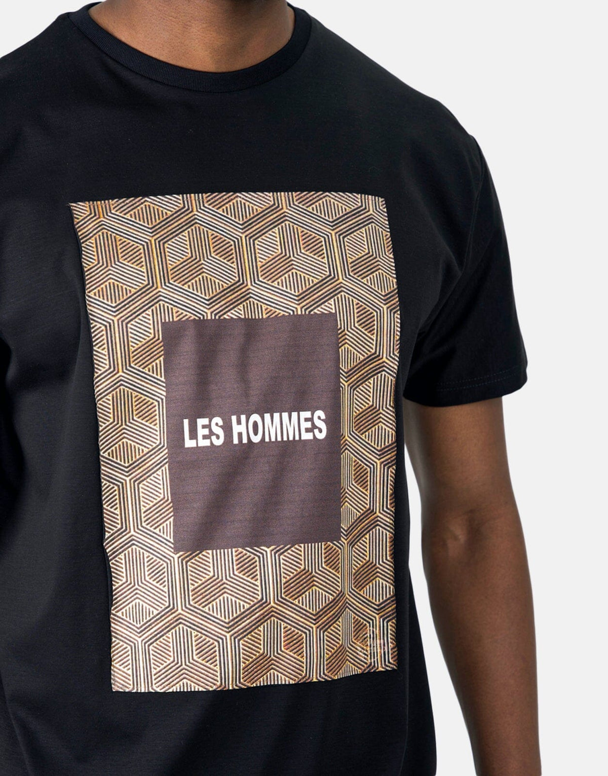 Les Hommes Digital Print Black T-Shirt - Les Hommes