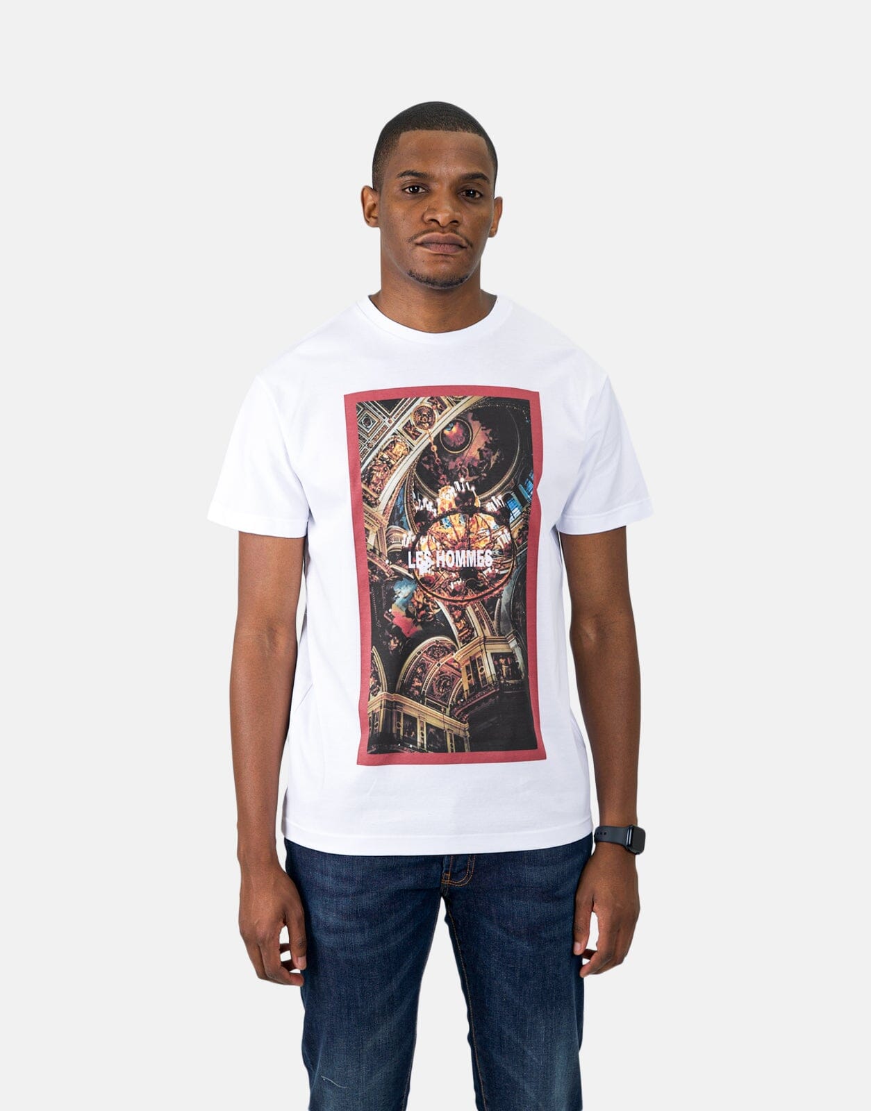 Les Hommes Digital Print Ceiling White T-Shirt - Les Hommes