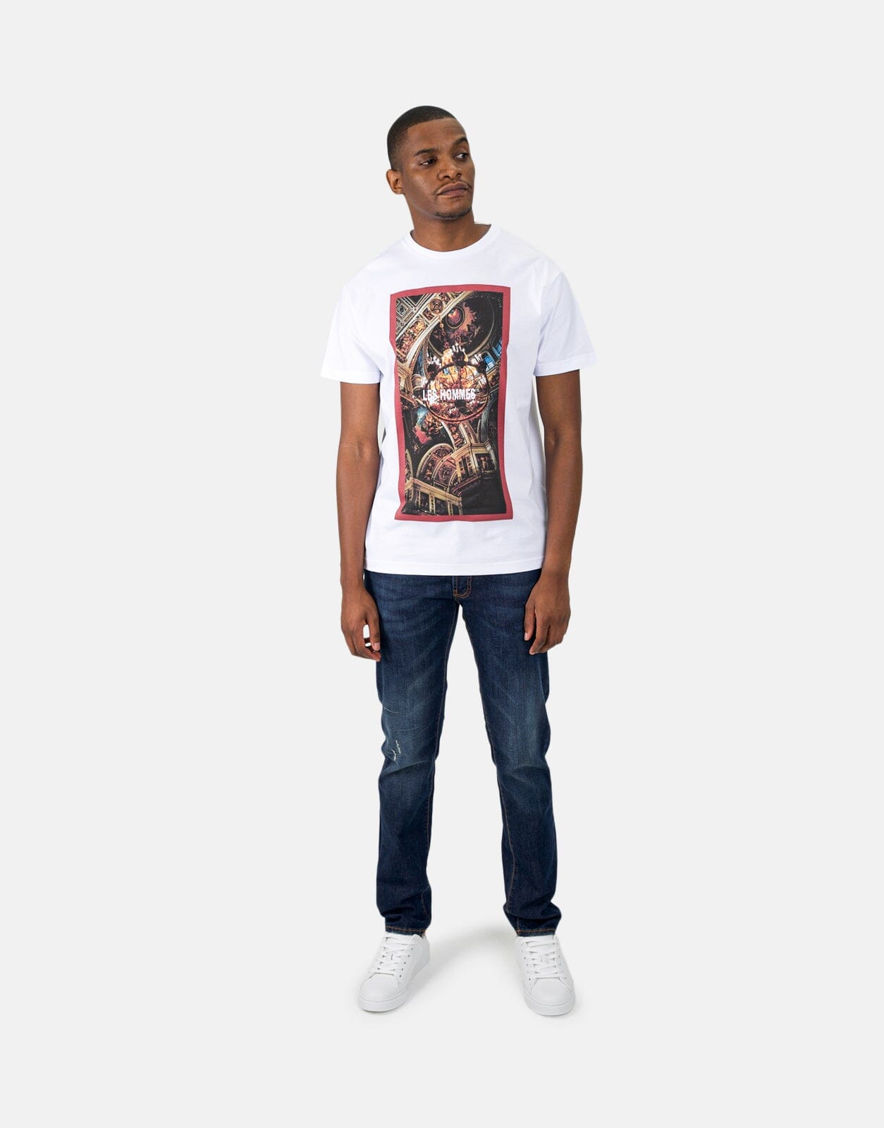 Les Hommes Digital Print Ceiling White T-Shirt - Les Hommes