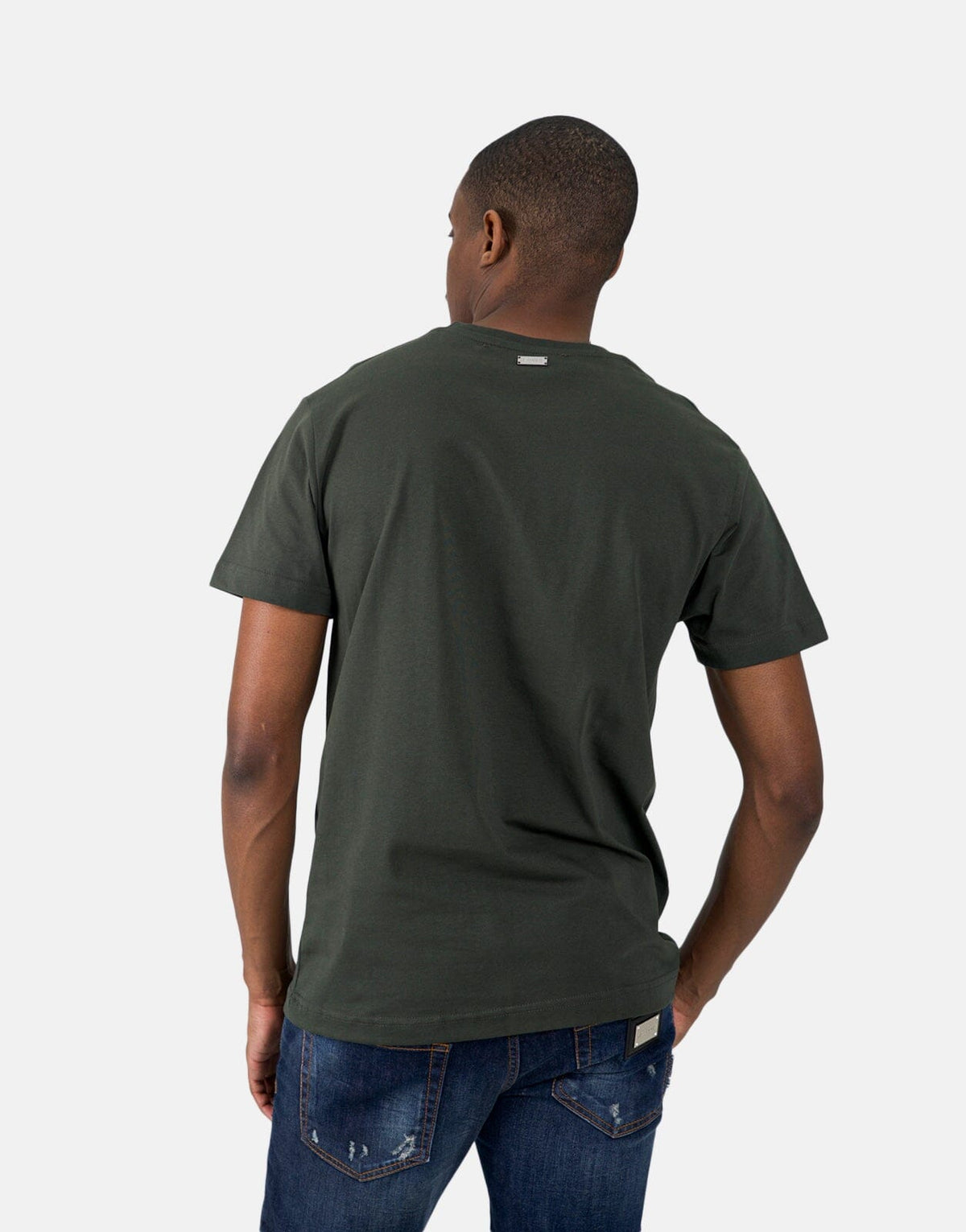Les Hommes Embroidery Mil Green T-Shirt - Les Hommes