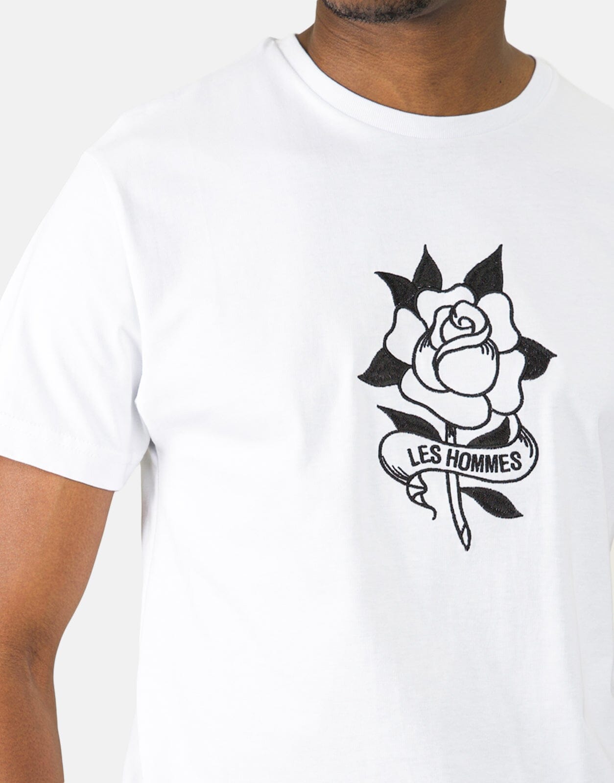 Les Hommes Embroidery White T-Shirt - Les Hommes