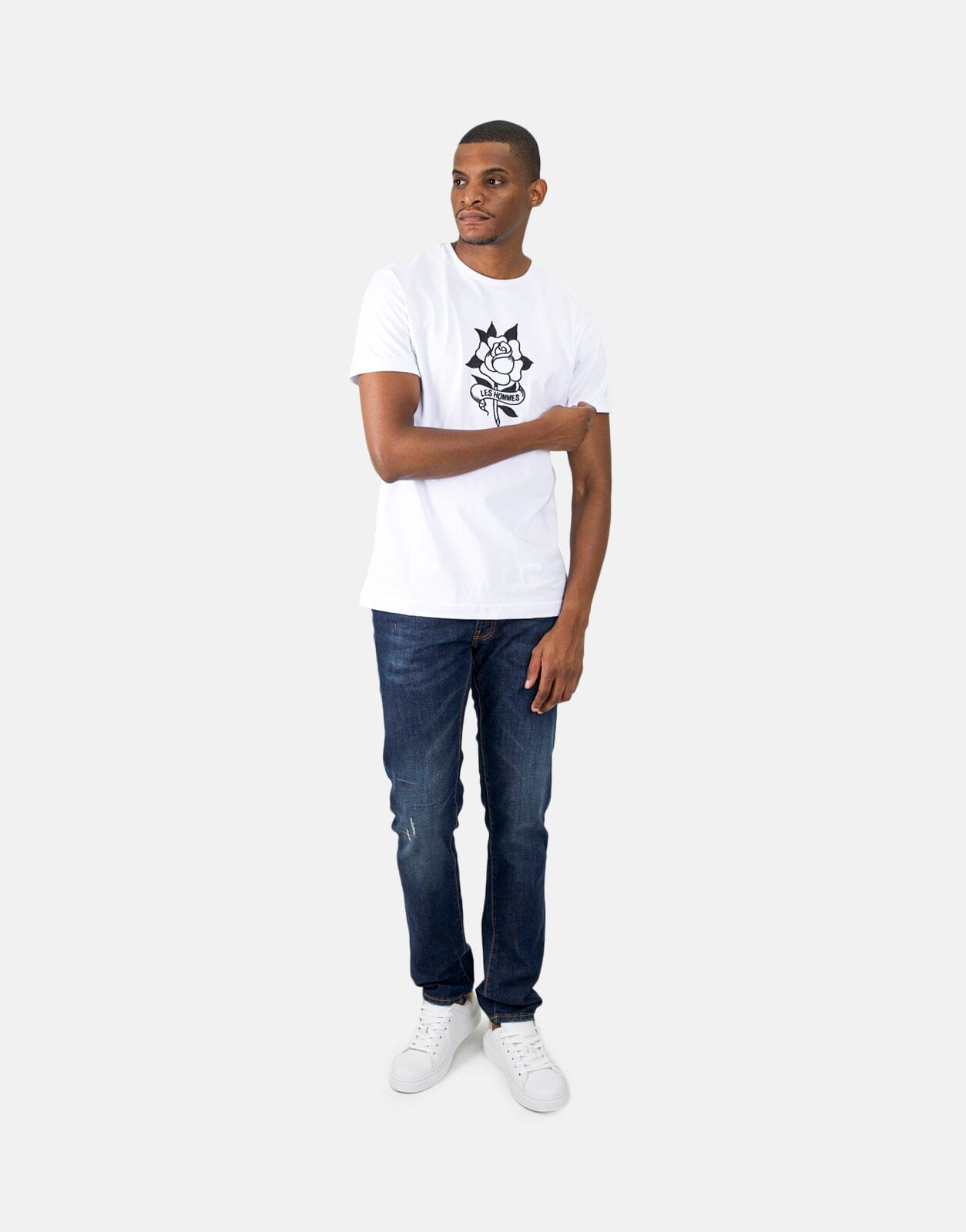 Les Hommes Embroidery White T-Shirt - Les Hommes