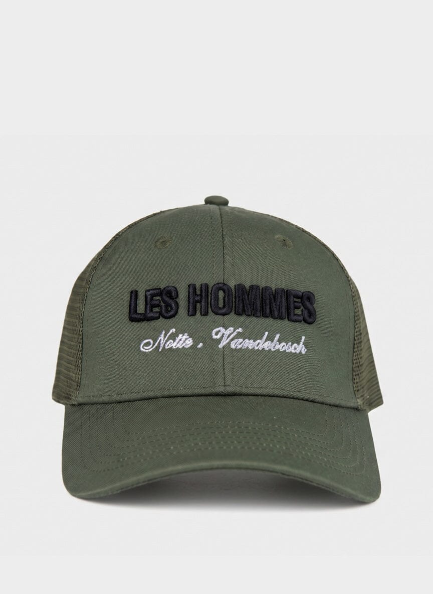 Les Hommes Green Trucker Caps