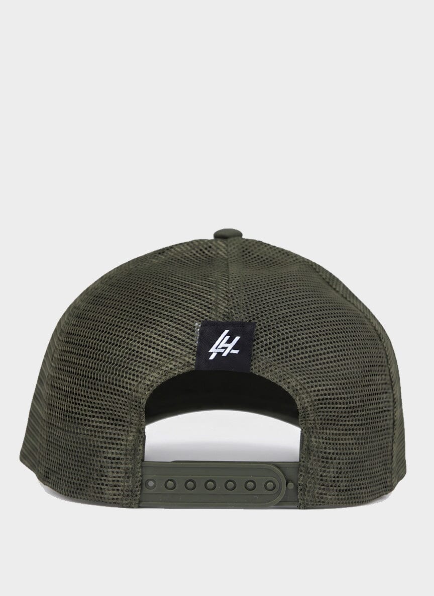 Les Hommes Green Trucker Caps