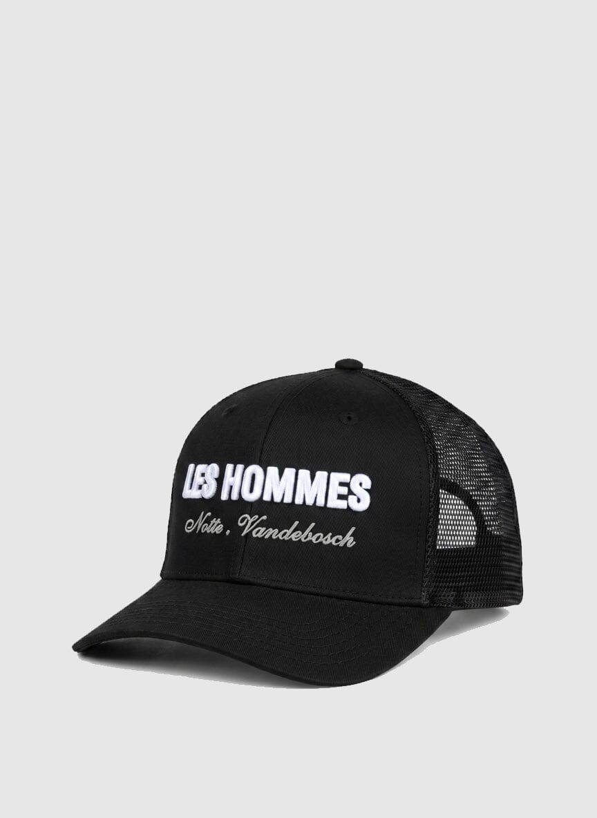Les Hommes Black Trucker Caps